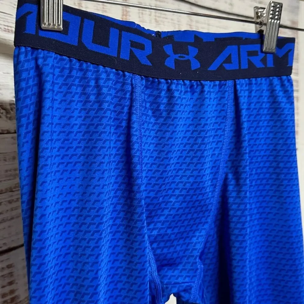Under Armour Youth Coldgear Compression Leggings Vibrant Blue Athletic Tights